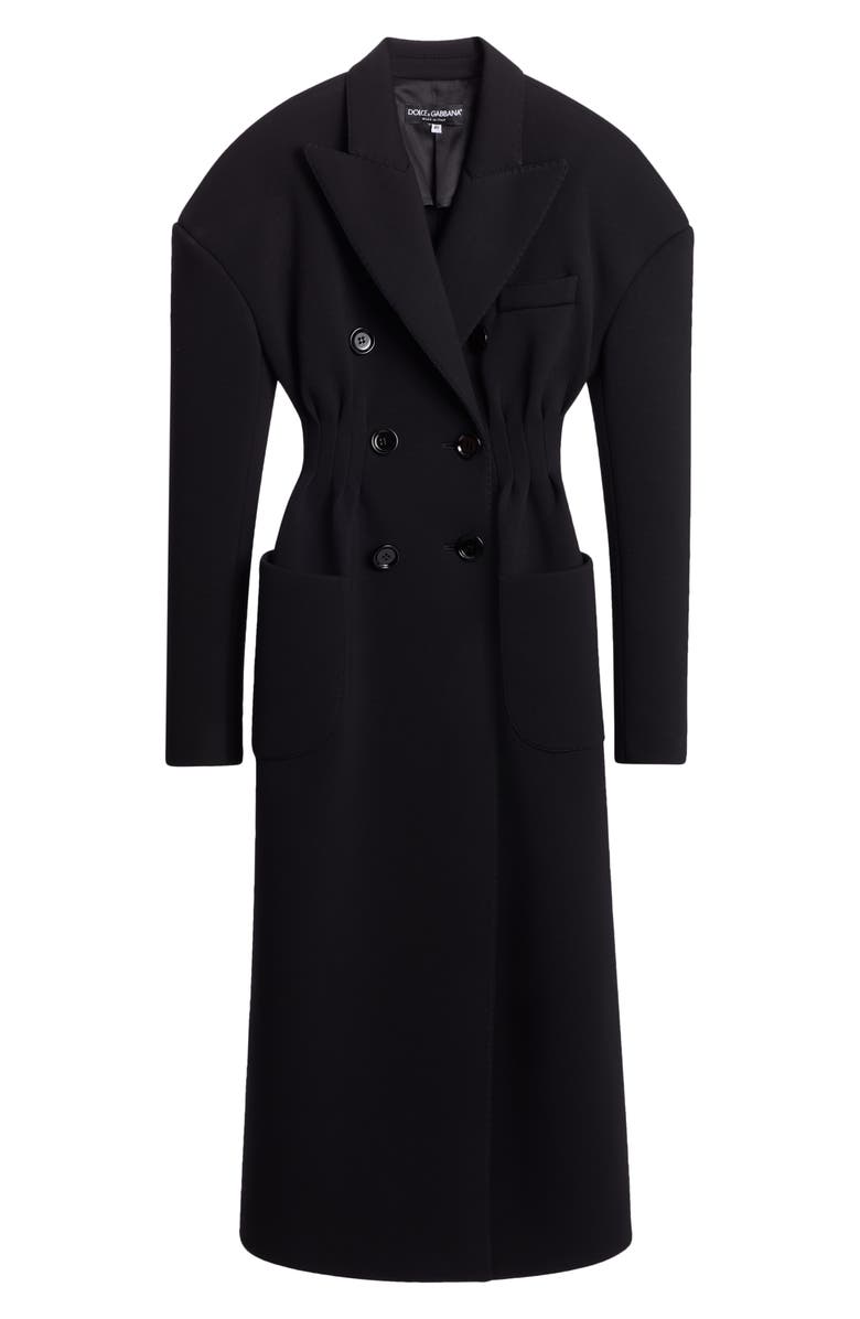 Dolce&Gabbana Padded Shoulder Double Breasted Coat, Alternate, color,