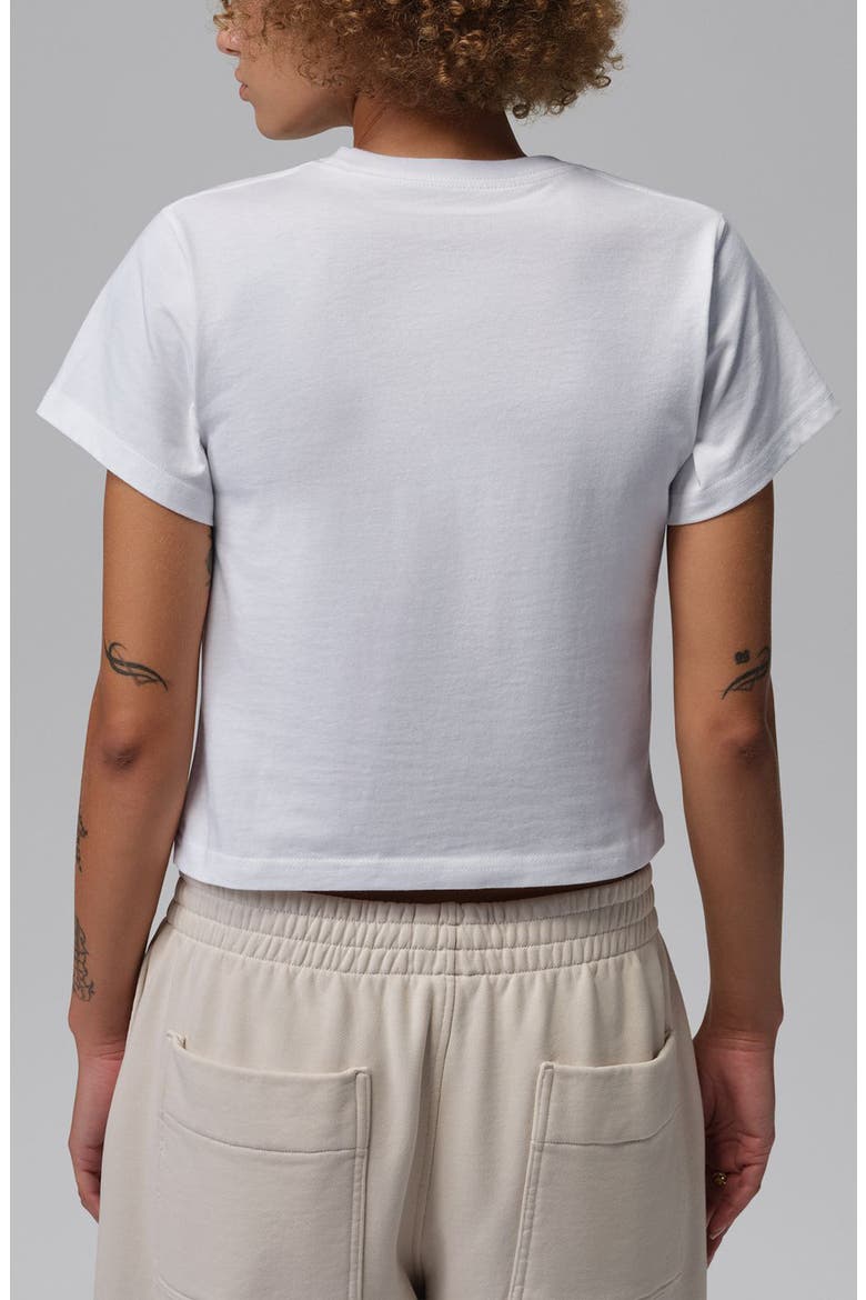 Metallic Logo Graphic Shrunken Cotton T-Shirt, Alternate, color, WHITE