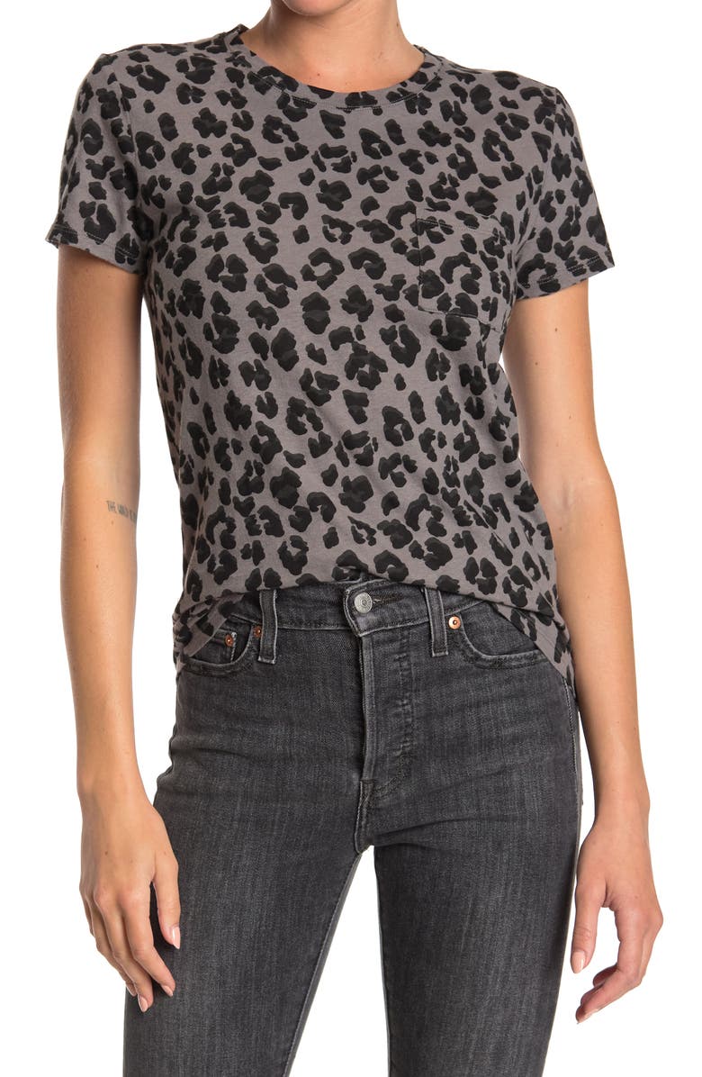 Lucky Brand Leopard Graphic Pocket Tee, Main, color, 