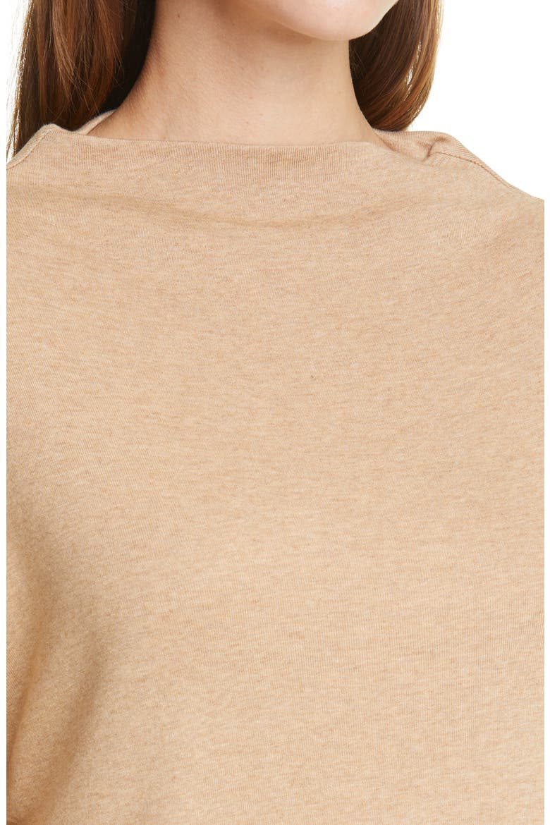 Funnel Neck Drop Shoulder Sweater, Alternate, color, HEATHER HAZEL