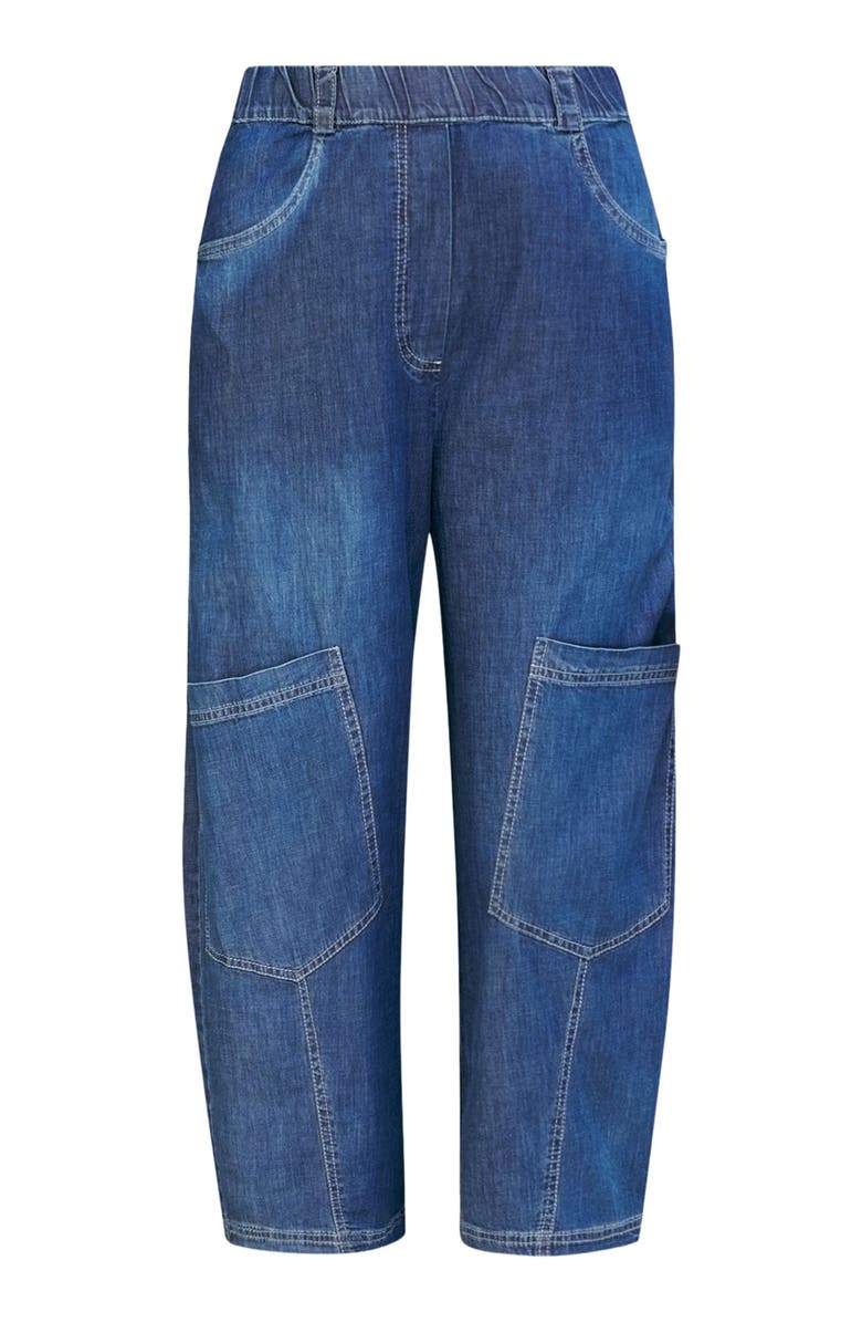 Alembika Denim Capri with knee patch pocket detail, Alternate, color, 