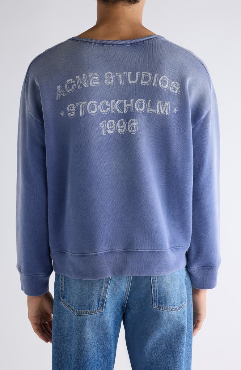 Acne Studios Fema U Sunkissed Cotton Sweatshirt, Alternate, color, Navy