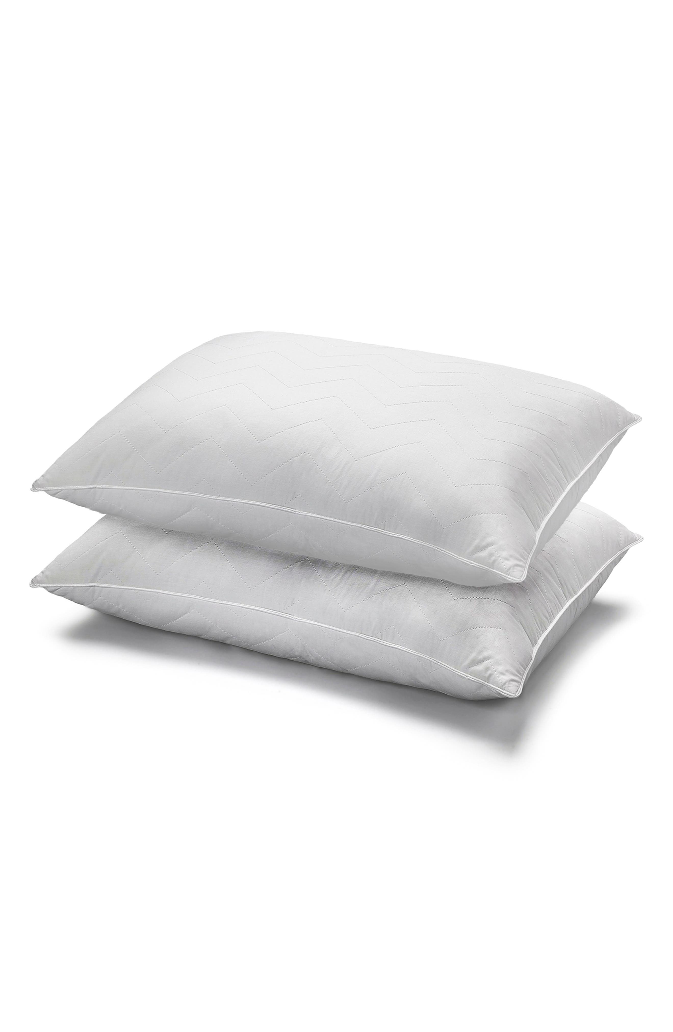 Set of 2 Cotton Quilted Chevron Pillows