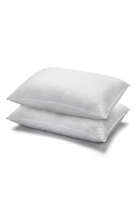 Set of 2 Cotton Quilted Chevron Pillows