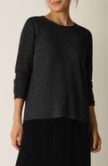 Eileen Fisher Metallic Shimmer Wool Blend Sweater