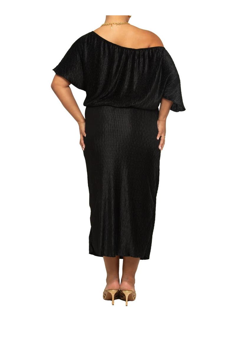 FASHION-SZN CURVE Off The Shoulder Chevron Midaxi Dress, Alternate, color, 