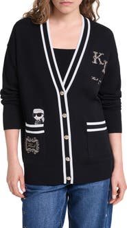 KARL LAGERFELD PARIS Contrast Trim Cardigan
