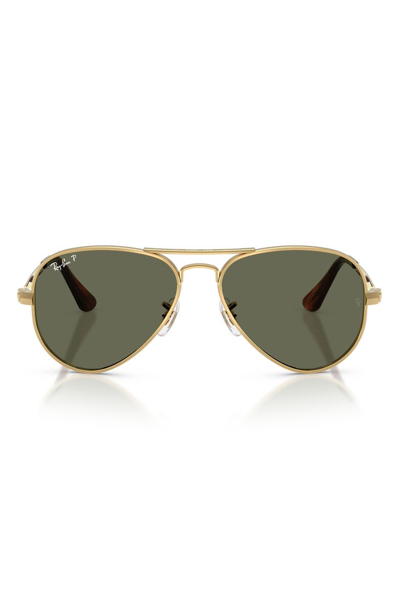 Ray-Ban Aviator Max 58mm Polarized Pilot Sunglasses, Main, color, Arista / Green Polar