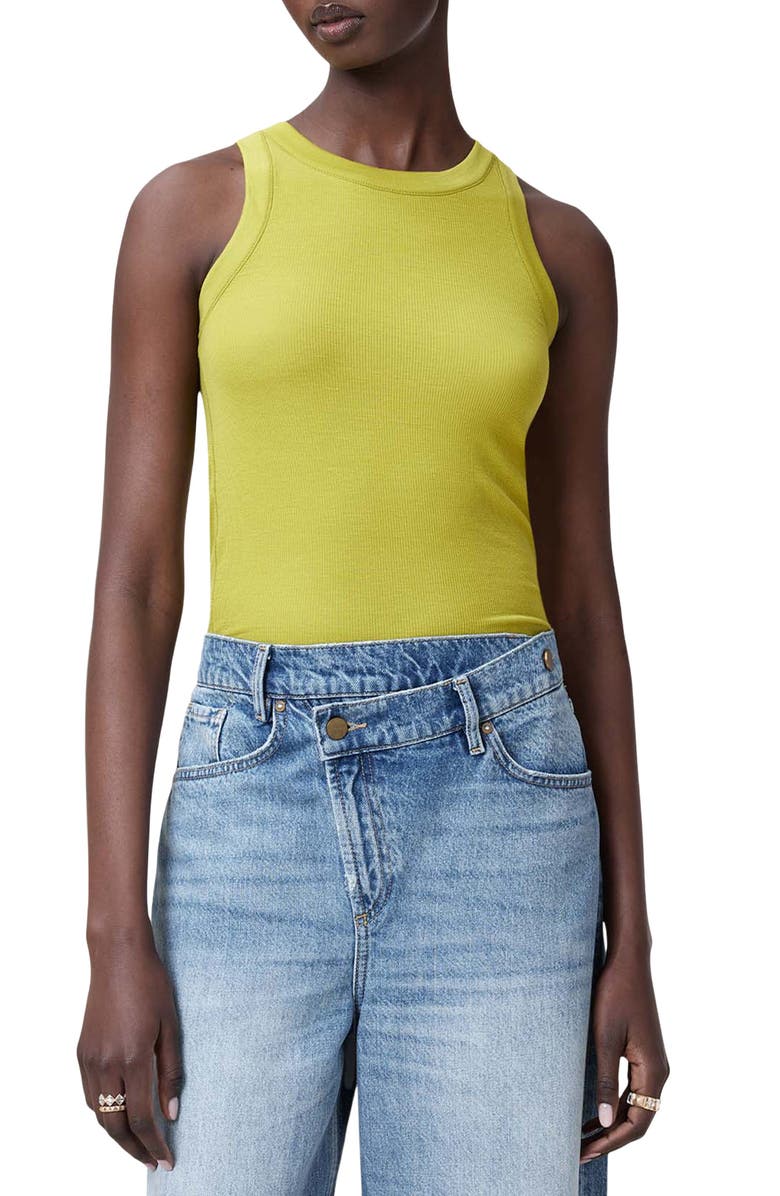 AllSaints Rina Rib Tank, Main, color, Unity Green