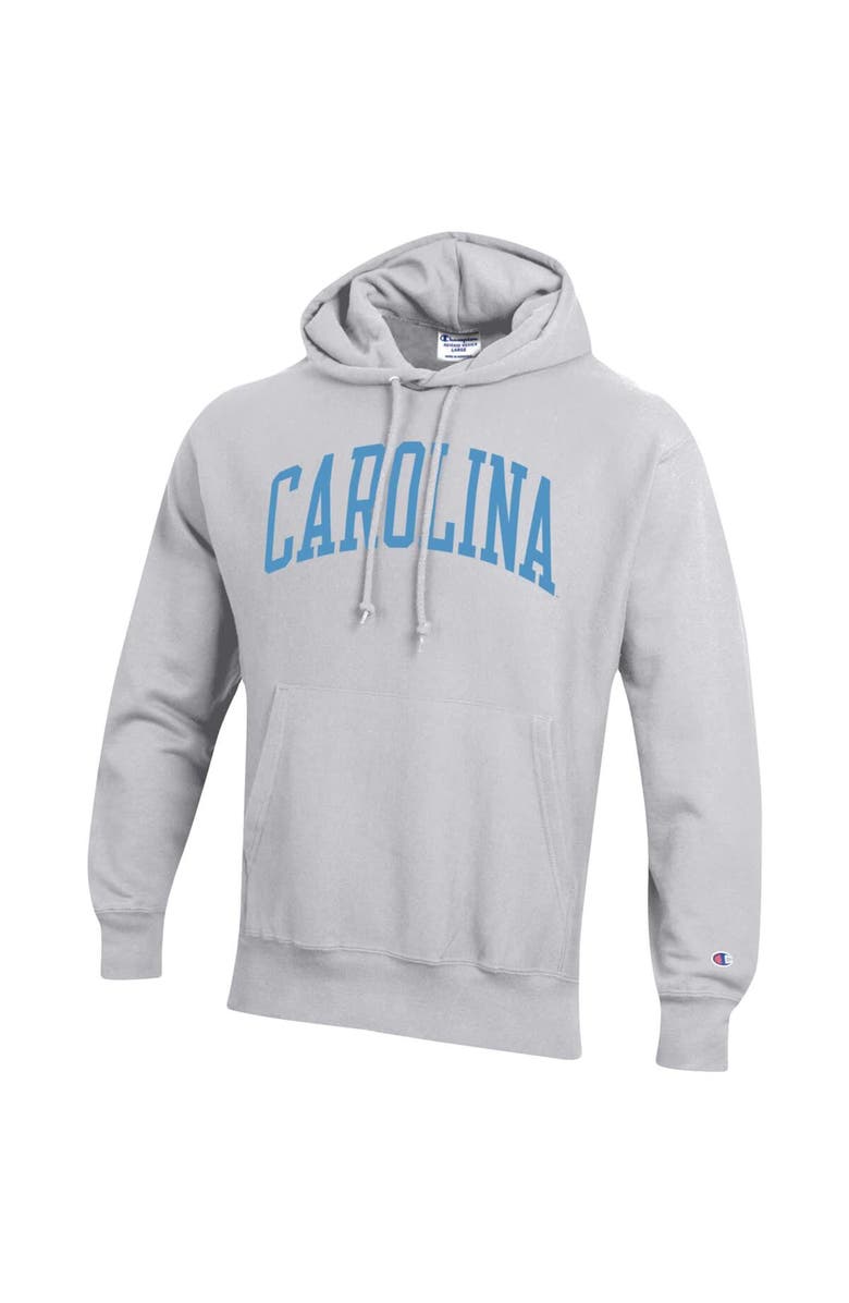 Champion Men's Champion Heathered Gray North Carolina Tar Heels Team Arch Reverse Weave Pullover Hoodie, Alternate, color, 