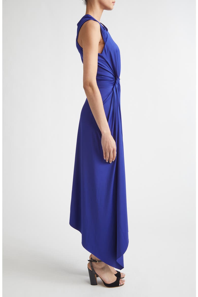 Asymmetric Stretch Jersey Midi Dress, Alternate, color, BRIGHT INDIGO