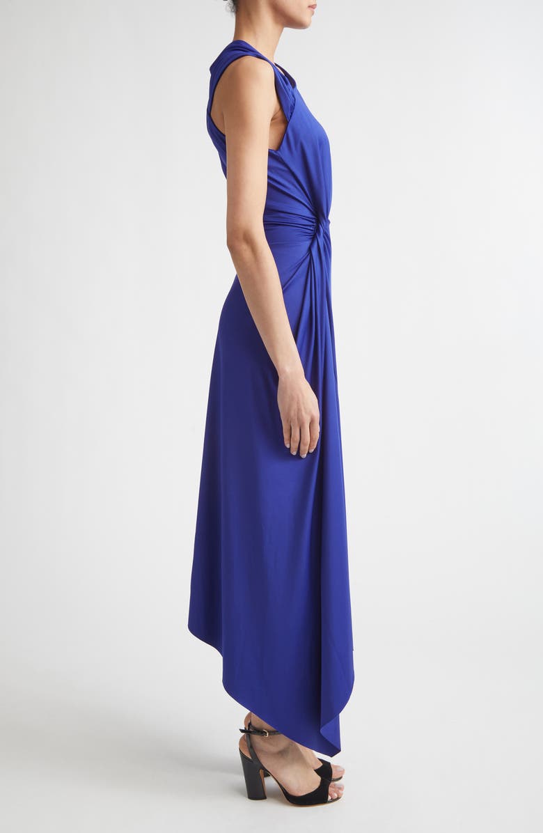 Victoria Beckham Asymmetric Stretch Jersey Midi Dress, Alternate, color, Bright Indigo