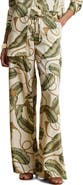 Lauren Ralph Lauren Palm Leaf & Rope Print Luxe Twill Drawstring Pants