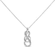 Haus of Brilliance 925 Sterling Silver Diamond Accent Interlocking Infinity Pendant Necklace