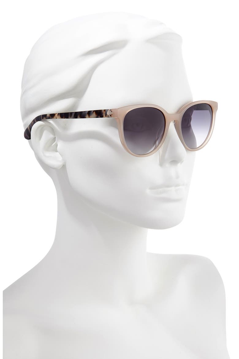 melanie 52mm round sunglasses, Alternate, color, NUDE/ DKGREY GRADIENT