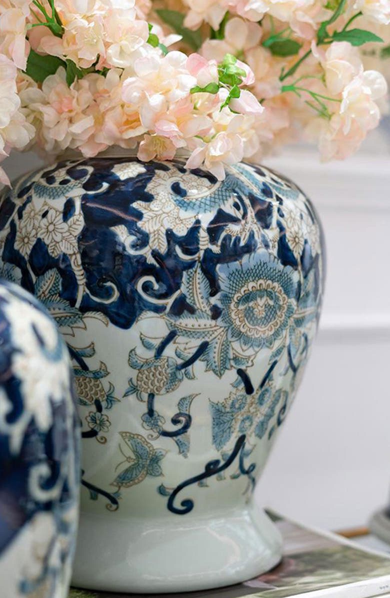 A & B Home Bryn Ginger Porcelain Lidded Jar, Alternate, color, Blue