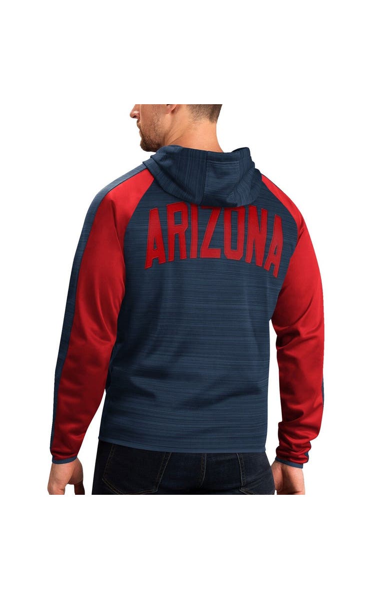 G-III SPORTS BY CARL BANKS Men's G-III Sports by Carl Banks Navy Arizona Wildcats Neutral Zone Raglan Full-Zip Track Jacket Hoodie, Alternate, color,