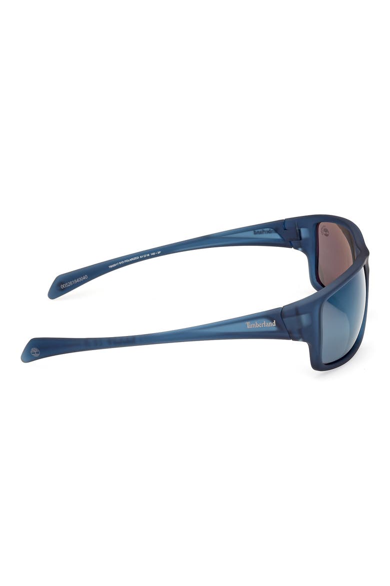 61mm Sunglasses, Alternate, color, MATTE BLUE / SMOKE POLARIZED
