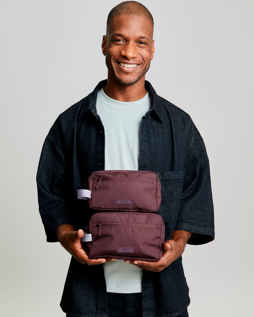 Kei Double Washbag, Alternate, color, WINE