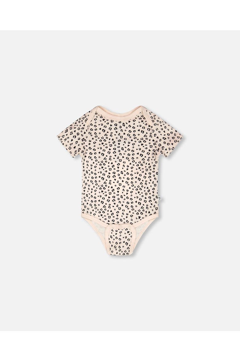 Evolutive Organic Cotton Jersey Animal Printed Bodysuit, Alternate, color, Peach Animal Print