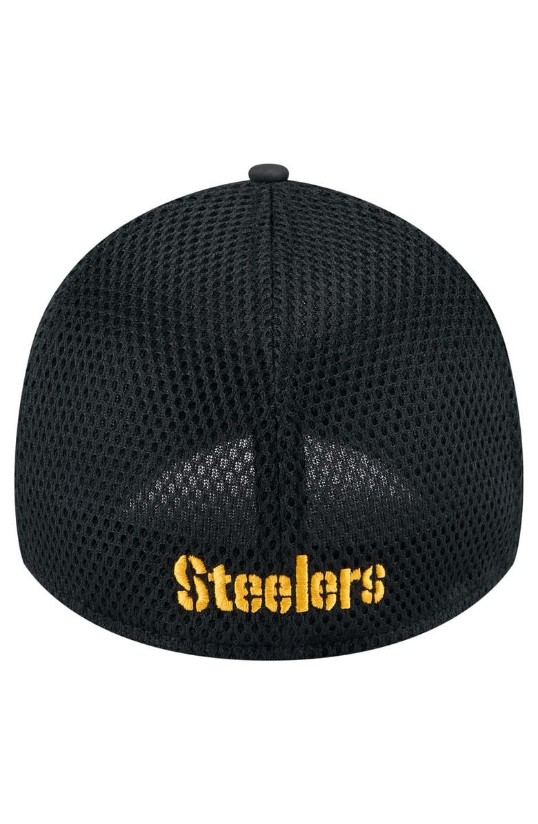 New Era Men's New Era  Black Pittsburgh Steelers Game Day Linear 39THIRTY Flex Hat, Alternate, color, 