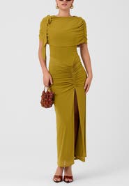 RACHEL Rachel Roy Ivy Capelet Mesh Midi Dress