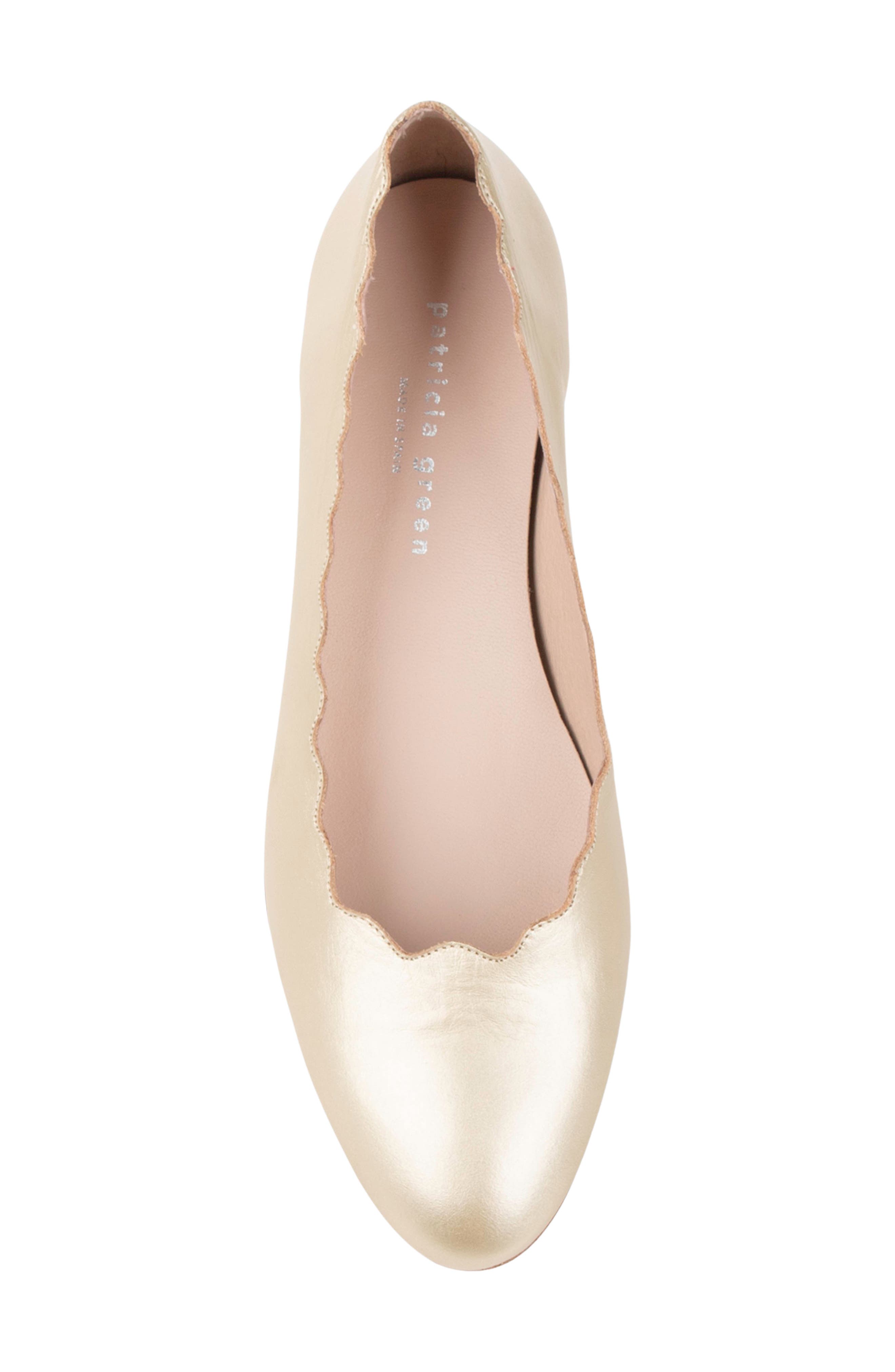 Palm Beach Scalloped Ballet Flat, Alternate, color, GOLD