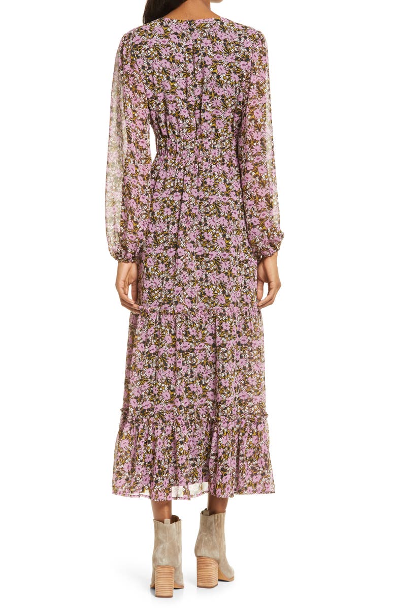 Lost + Wander Lovestoned Floral Long Sleeve Dress, Alternate, color, Purple