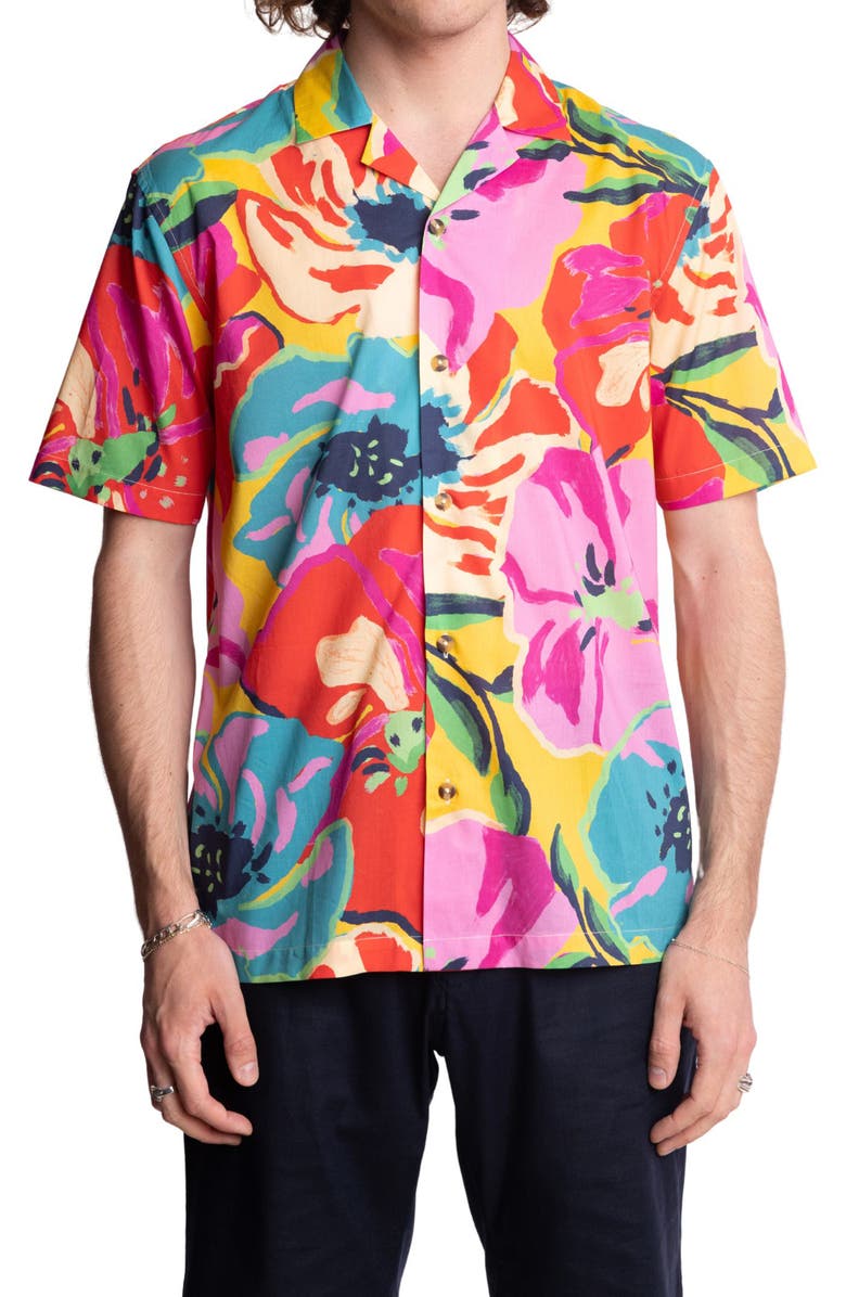 PAISLEY & GRAY Cotton Camp Shirt, Main, color, 