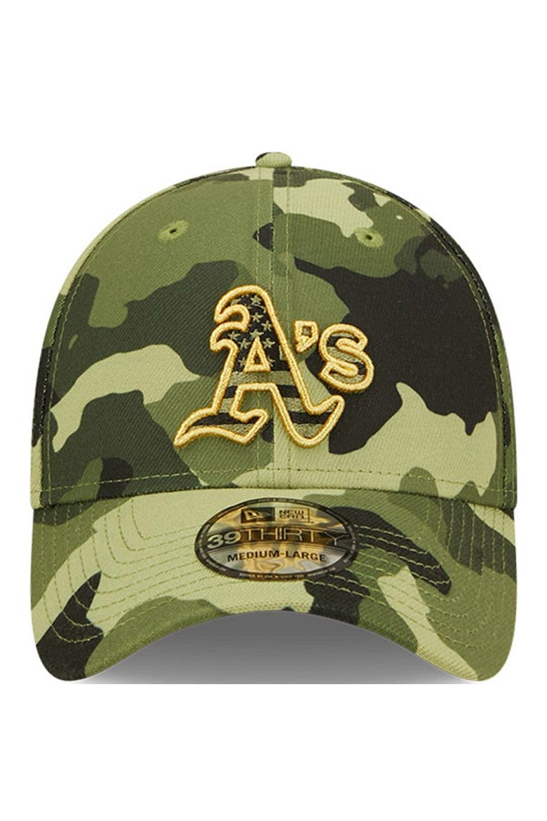 Men's New Era Camo Oakland Athletics 2022 Armed Forces Day 39THIRTY Flex Hat, Alternate, color, Camo