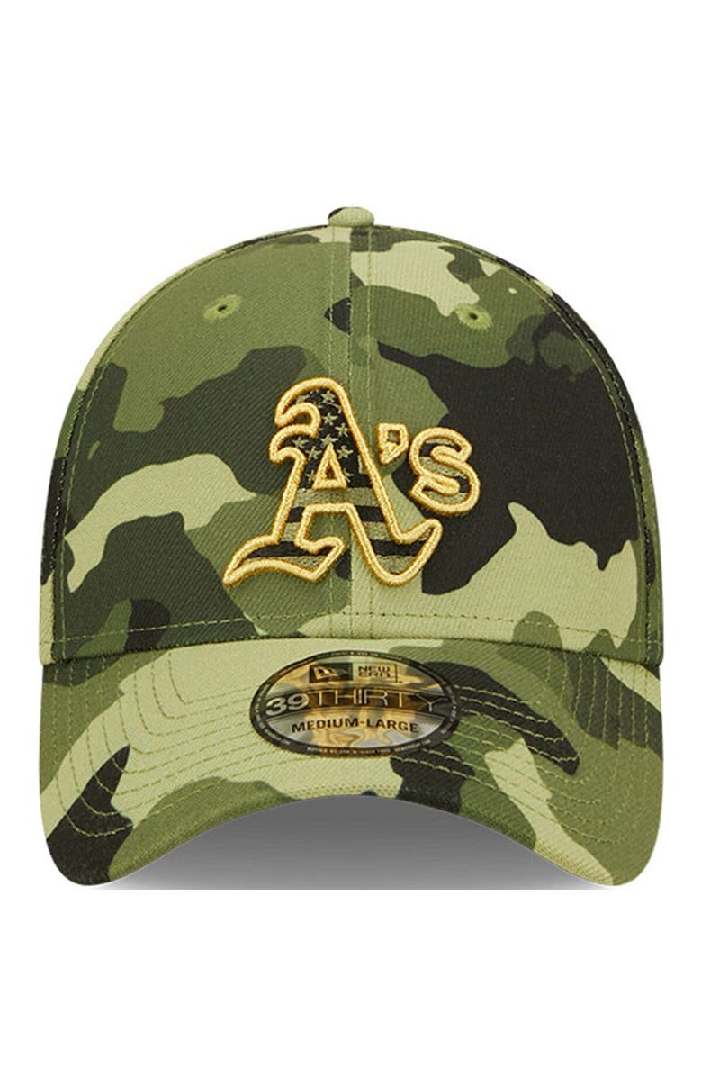 New Era Men's New Era Camo Oakland Athletics 2022 Armed Forces Day 39THIRTY Flex Hat, Alternate, color, Camo