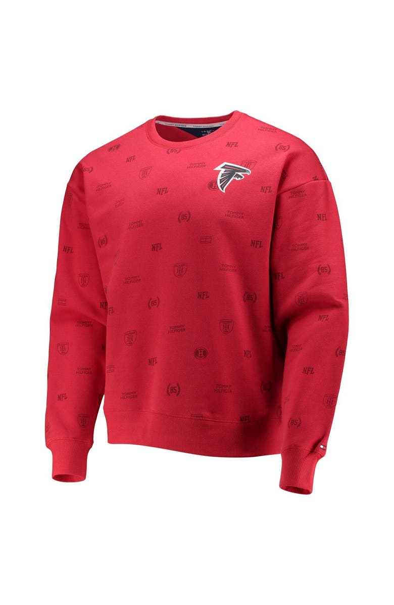 Tommy Hilfiger Men's Tommy Hilfiger Red Atlanta Falcons Reid Graphic Pullover Sweatshirt, Alternate, color, Red