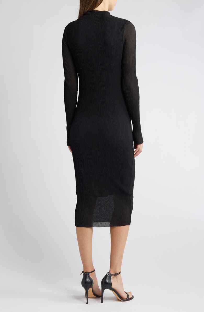 BOSS Long Sleeve Midi Dress, Alternate, color, Blk
