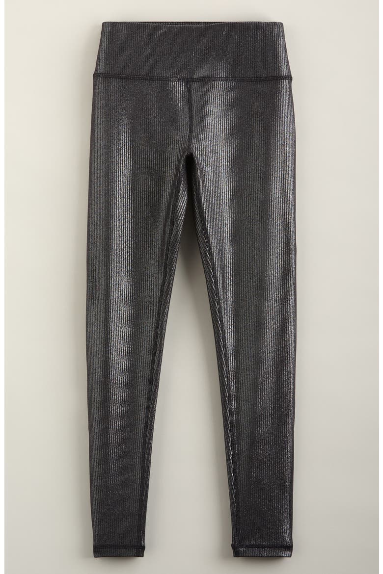 Kids' Sparkle Rib Performance Leggings, Main, color, BLACK