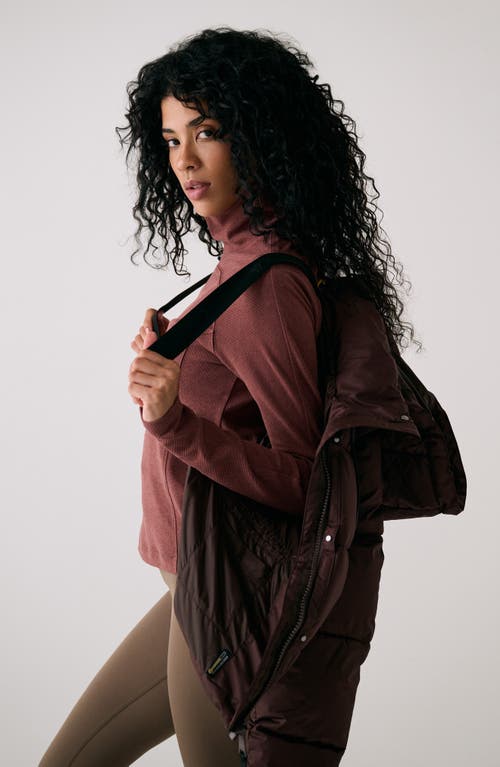 Lole London Waterproof 700 Fill Power Hooded Down Crop Puffer Jacket In Brown
