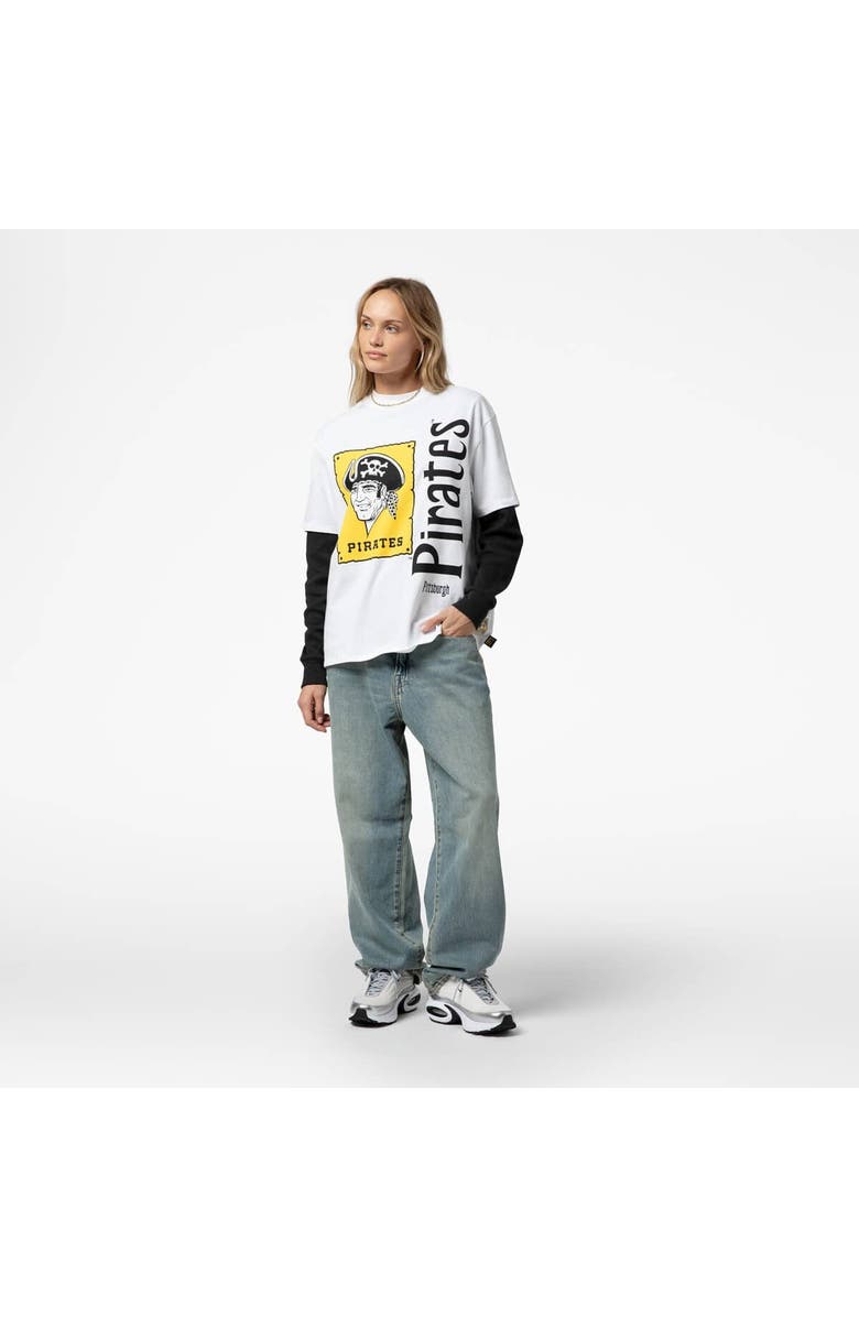 Mitchell & Ness Women's Mitchell & Ness White Pittsburgh Pirates Cooperstown Collection Boyfriend T-Shirt, Alternate, color, White