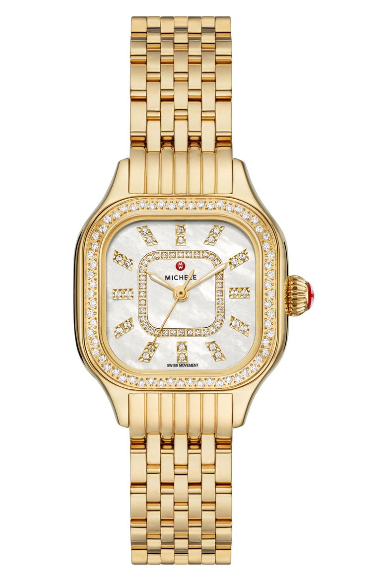 Meggie Diamond Dial Bracelet Watch, 29mm, Main, color, GOLD