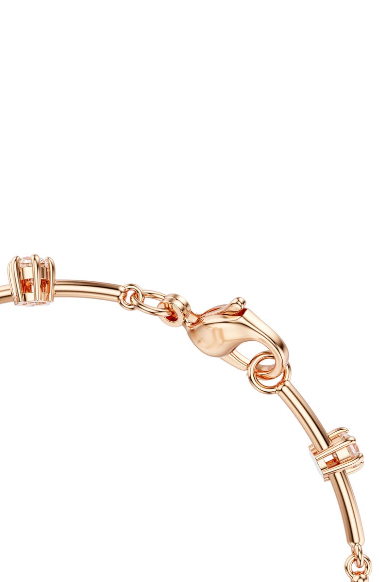 Swarovski Constella Crystal & Faux Pearl Line Bracelet, Alternate, color, White/ Rose