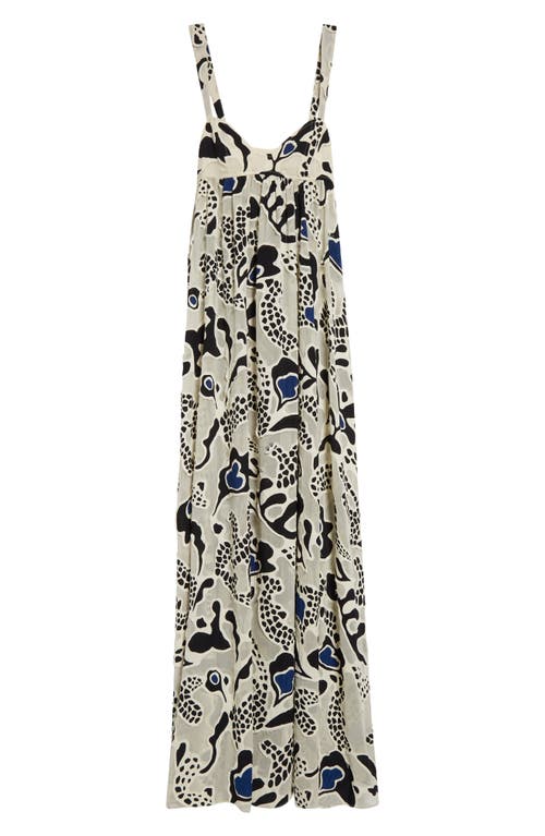 Ulla Johnson Leilani Abstract-print Applique Sweetheart Gown In Porcelain