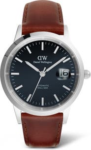 Daniel Wellington Iconic Automatic Leather Strap Watch, 40mm