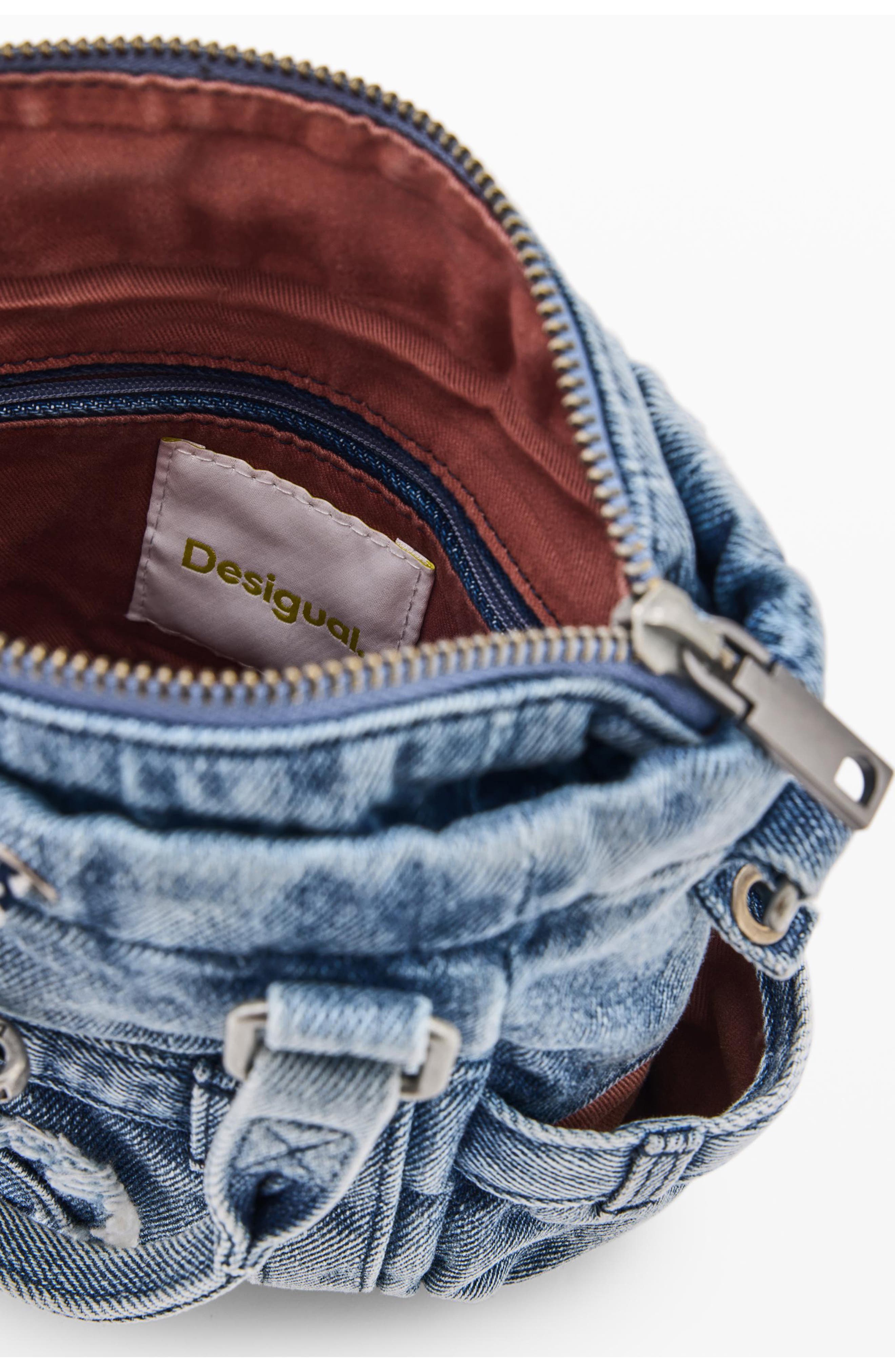 Desigual Mini Denim Crossbody Bag, Alternate, color, Light Blue