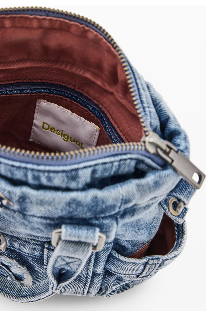 Desigual Mini Denim Crossbody Bag, Alternate, color, Light Blue
