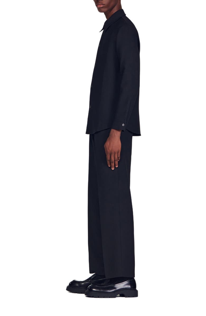 SANDRO Long-sleeved jersey shirt, Alternate, color, Black