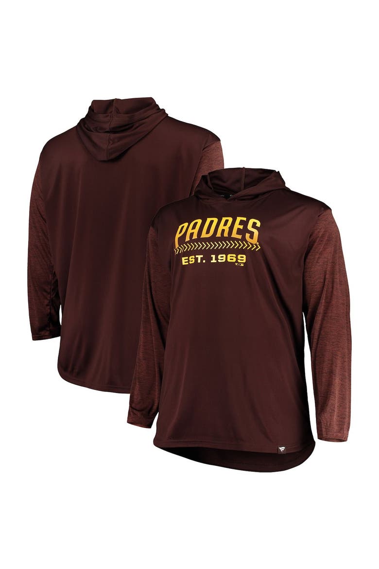 Men's Brown San Diego Padres Big & Tall Wordmark Club Pullover Hoodie, Alternate, color, Brown