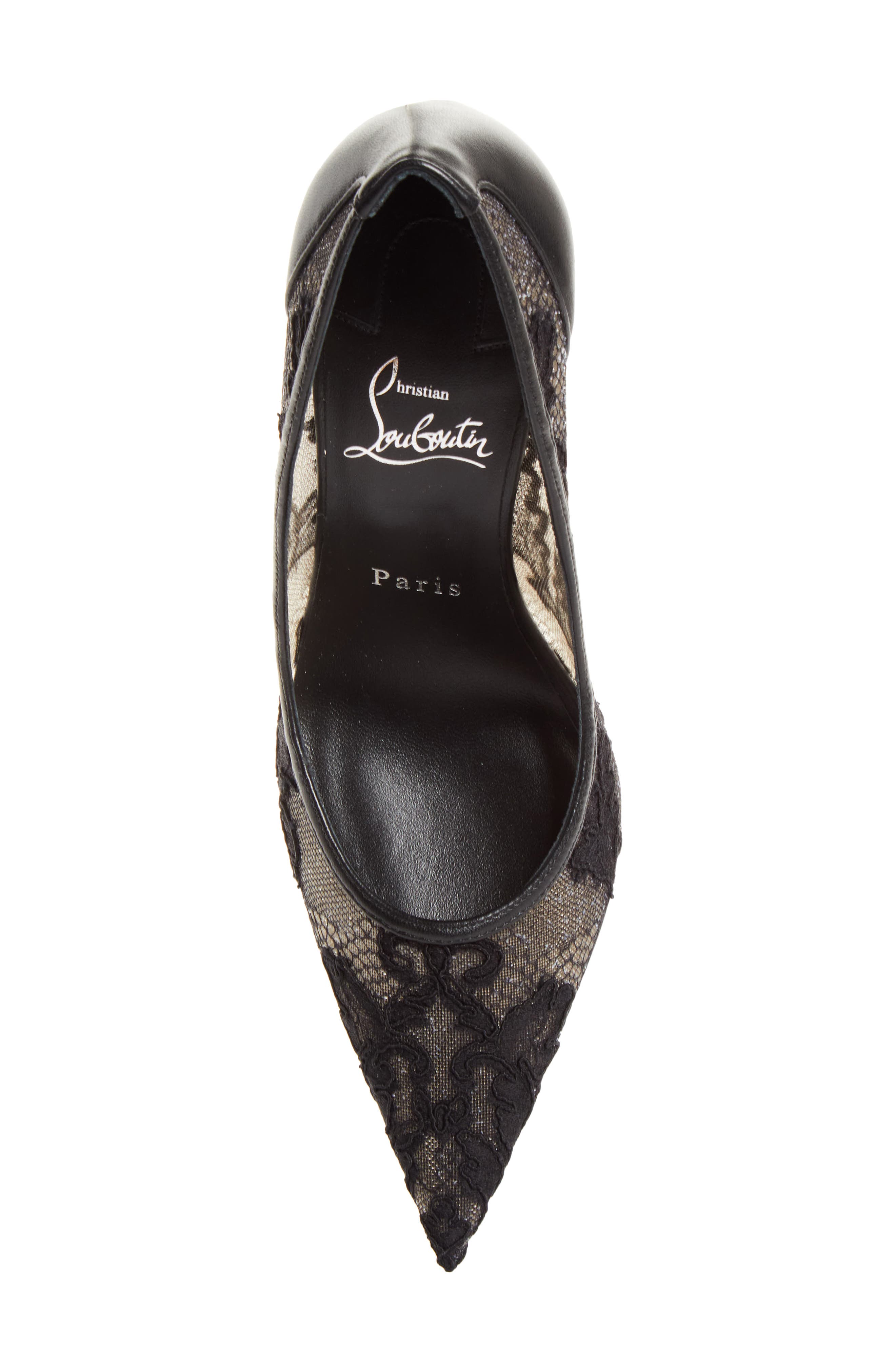 Christian Louboutin Miss Z Pointy Toe Lace Pump, Alternate, color, 