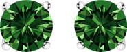 Haus of Brilliance 14K Gold 1 1/2 Cttw Lab Grown Green Diamond Classic Solitaire Stud Earrings