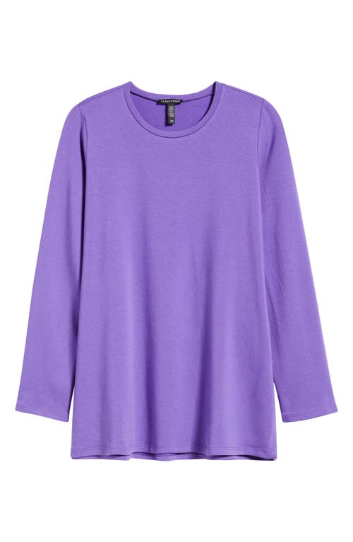Eileen Fisher Crewneck Terry Tunic In Purple