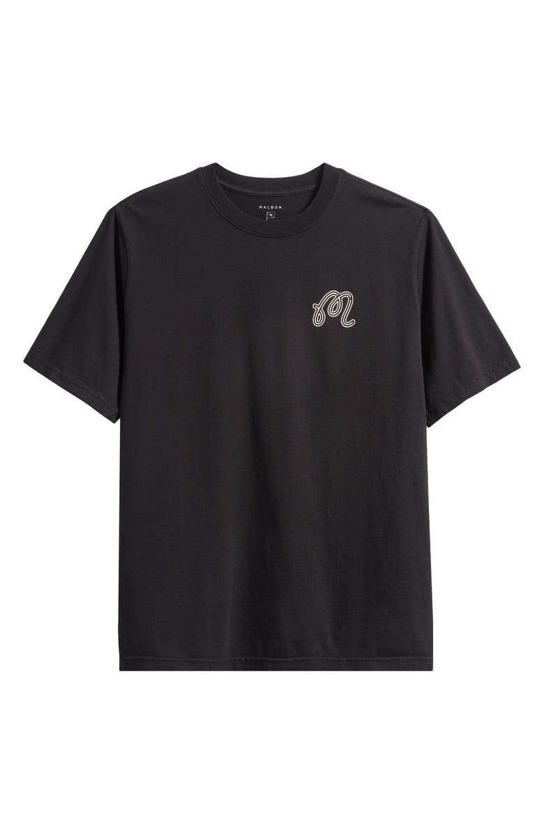 Malbon Golf Bermuda Hawk & Dove Cotton Graphic T-Shirt, Alternate, color, Black