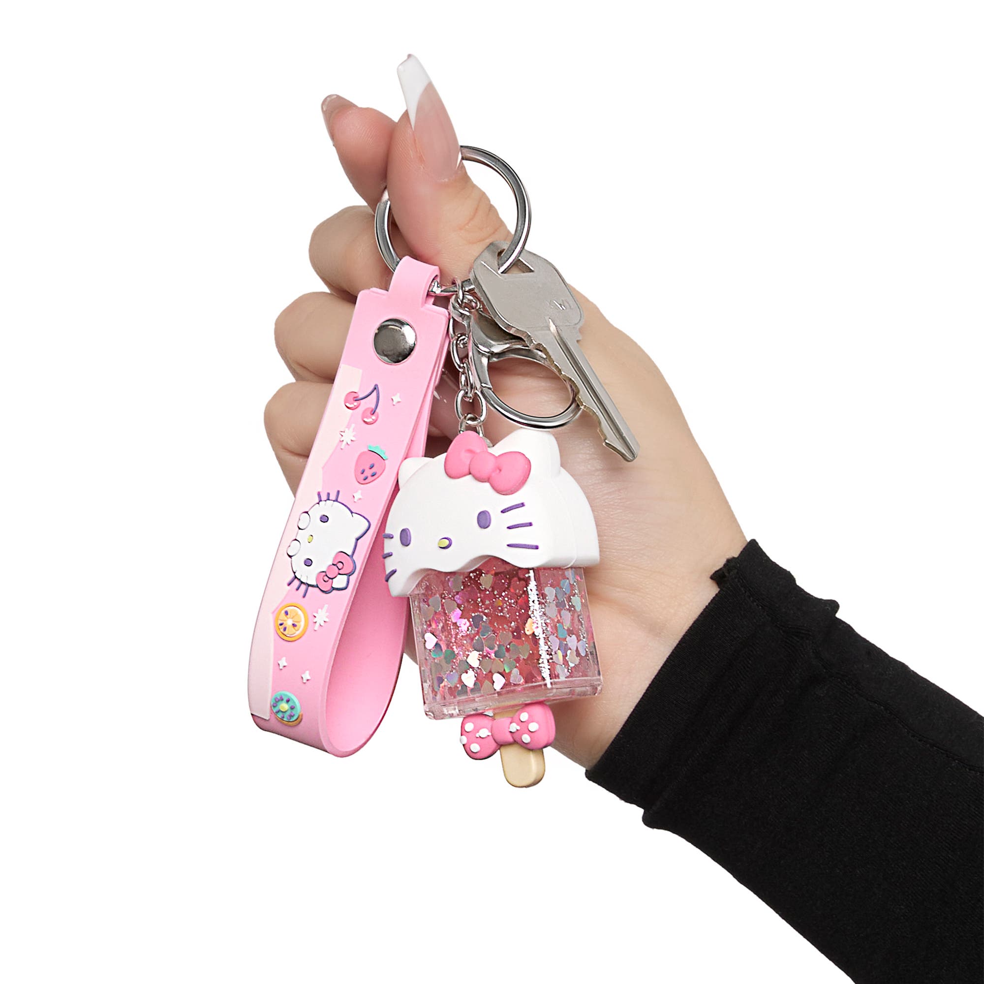 Hello Kitty Acrylic Liquid Popsicle Keychain, Alternate, color, Pink