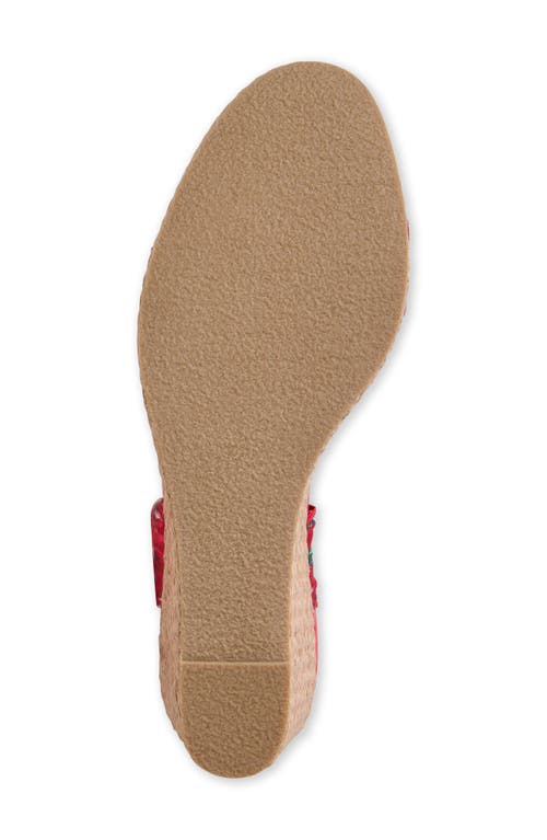 Jack Rogers Deirdre Ankle Wrap Wedge Sandal In Fire Red Multi